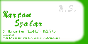 marton szolar business card